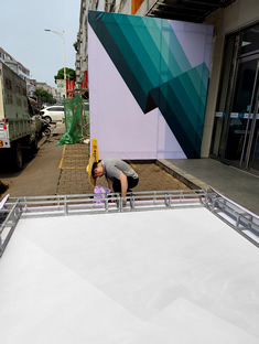 玉林市印顺广告出租桁架搭建中国农业银行围挡制作