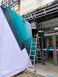 玉林市印顺广告出租桁架搭建中国农业银行围挡安装