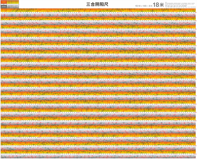 三合阴阳尺18米长